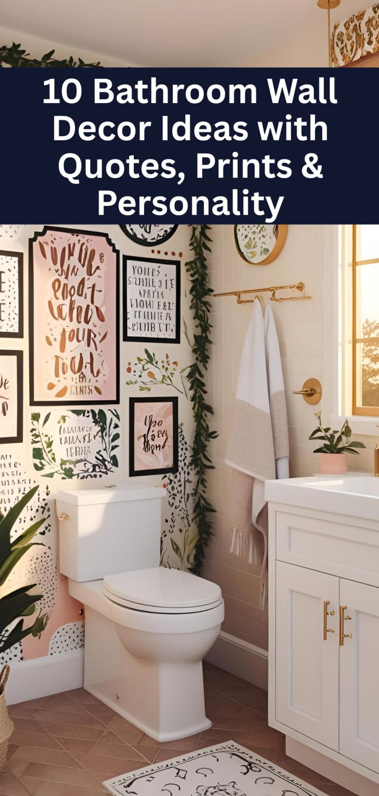 10 Bathroom Wall Decor Ideas with Quotes, Prints & Personality