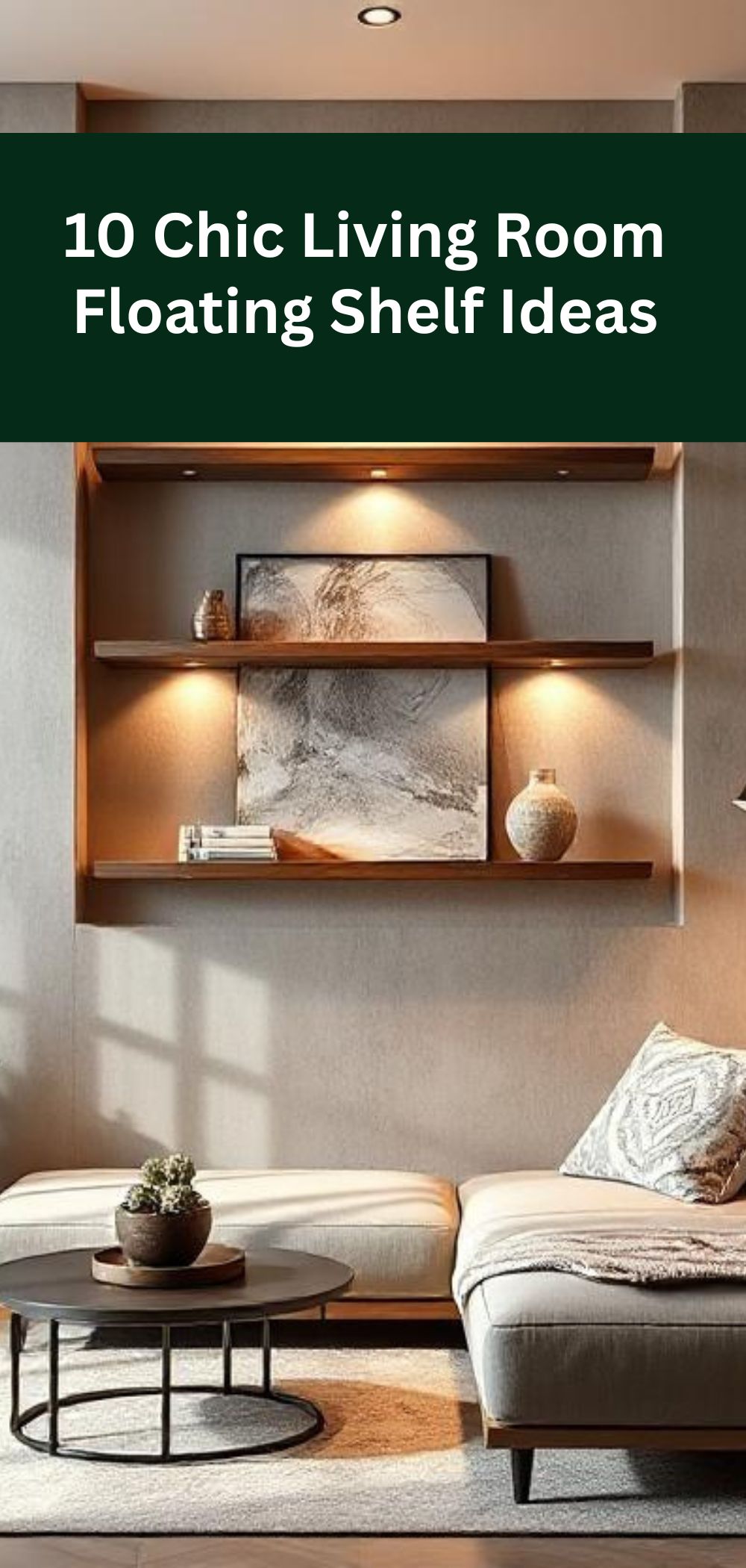 10 Chic Living Room Floating Shelf Ideas