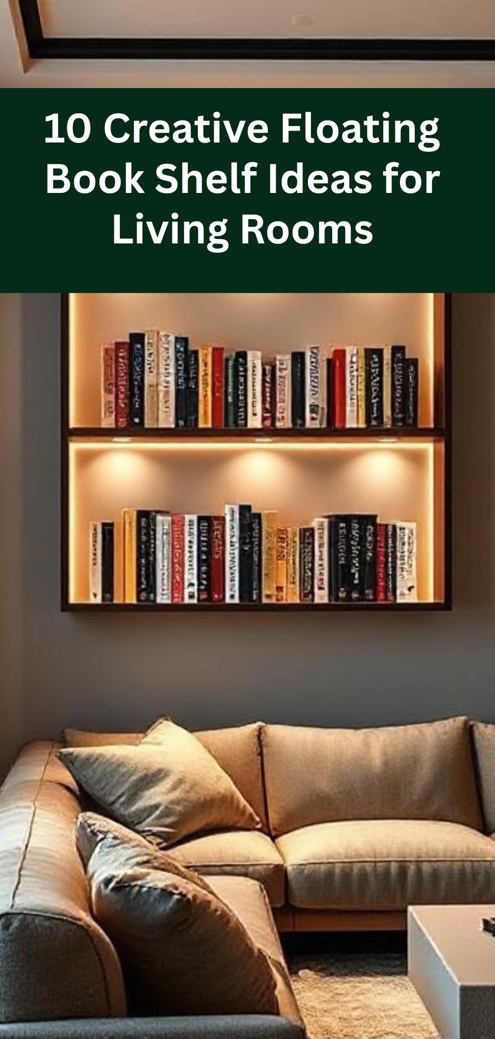 10 Creative Floating Book Shelf Ideas for Living Rooms