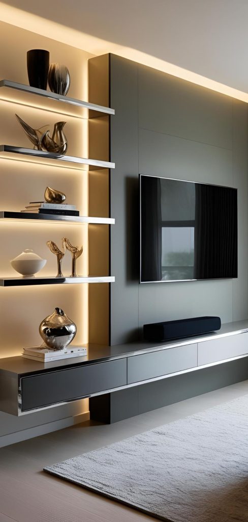 10 Floating Shelf Ideas for a Sleek & Modern TV Wall