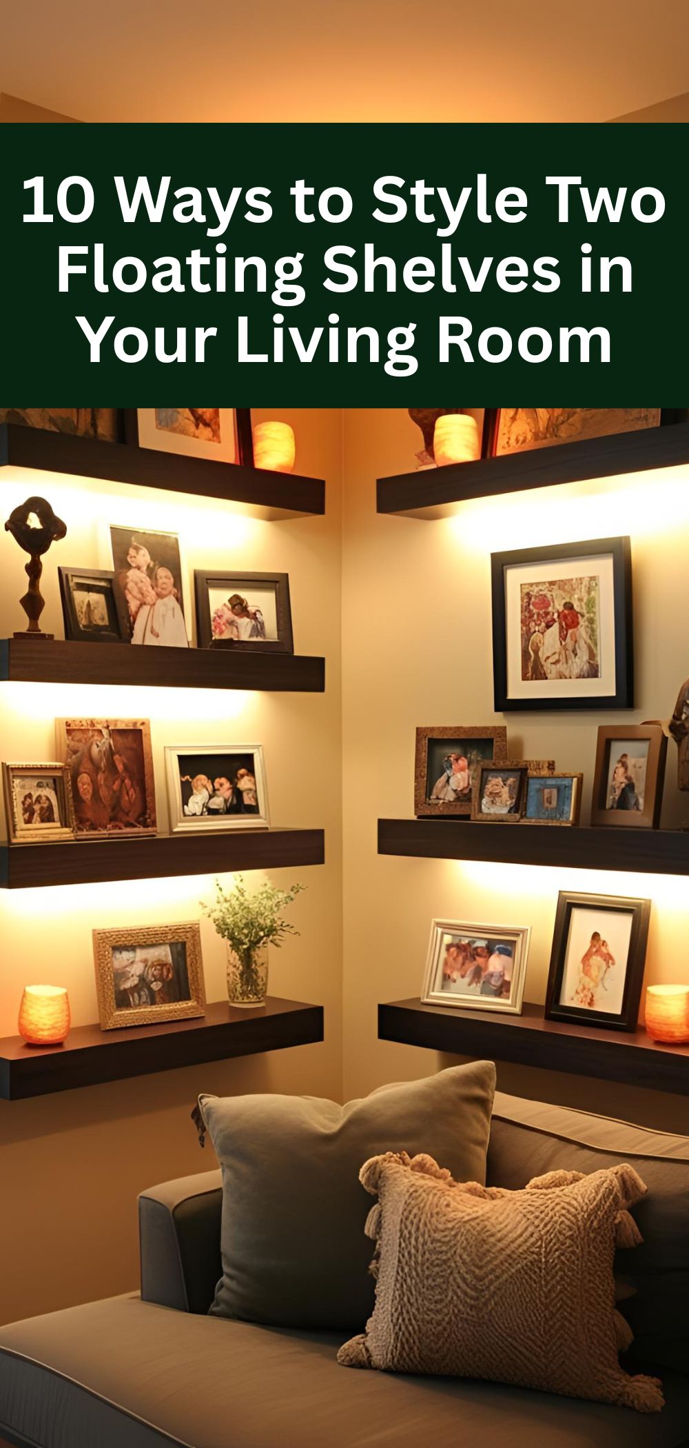 10 Ways to Style Two Floating Shelves in Your Living Room