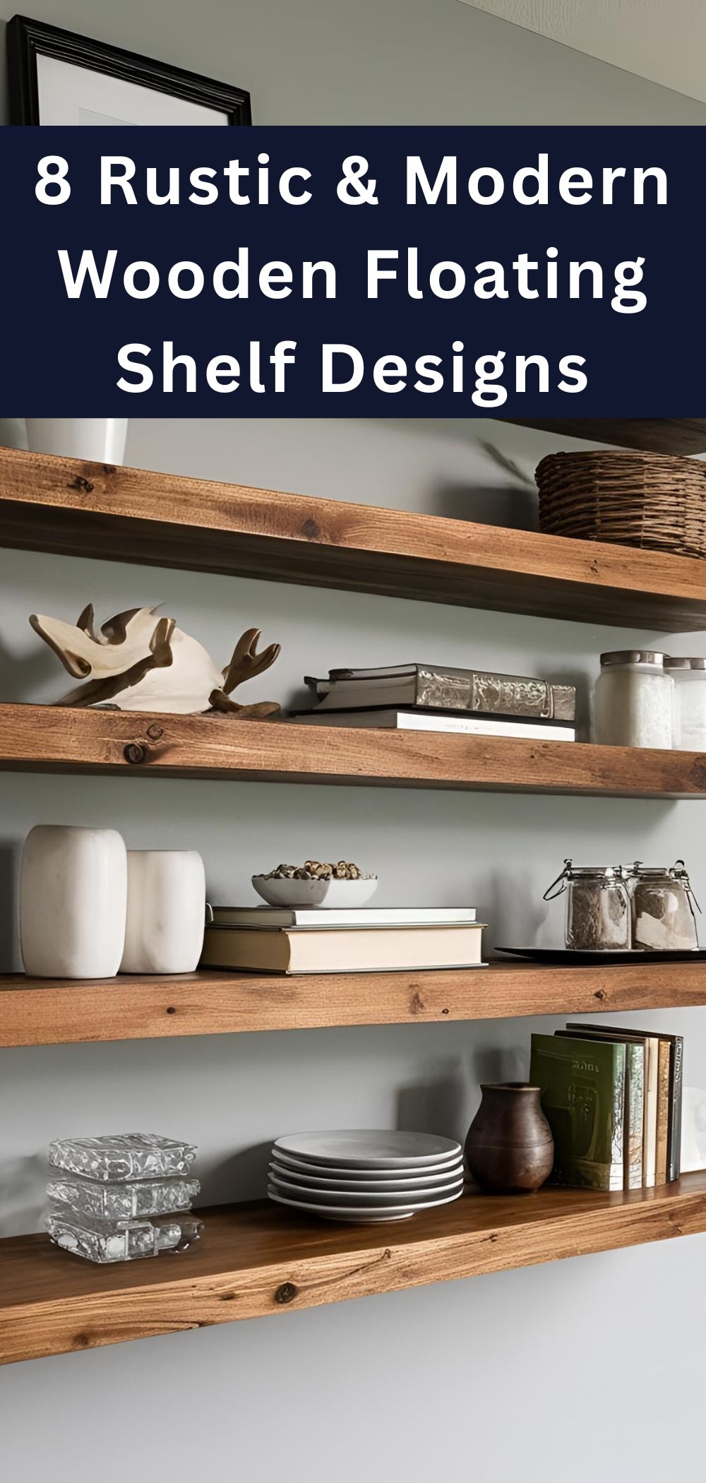 8 Rustic & Modern Wooden Floating Shelf Designs