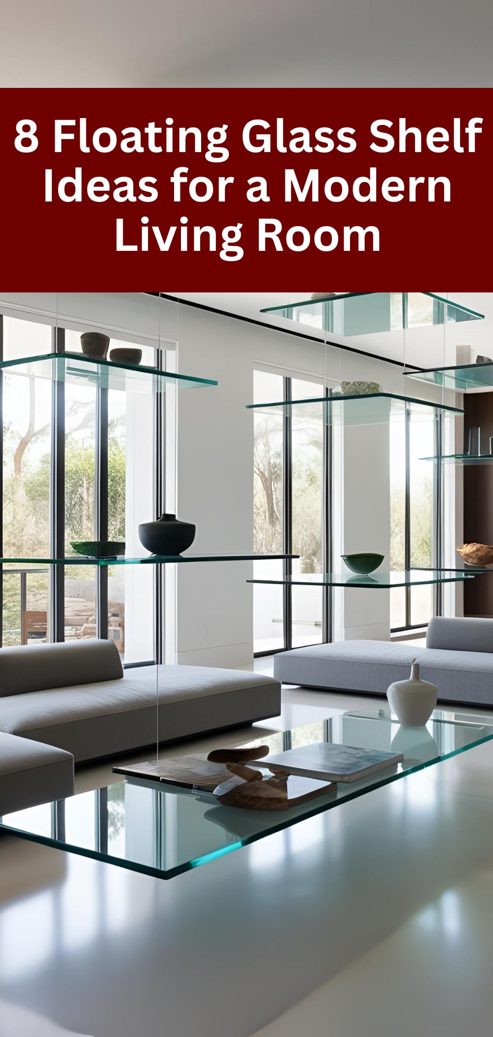 8 Floating Glass Shelf Ideas for a Modern Living Room