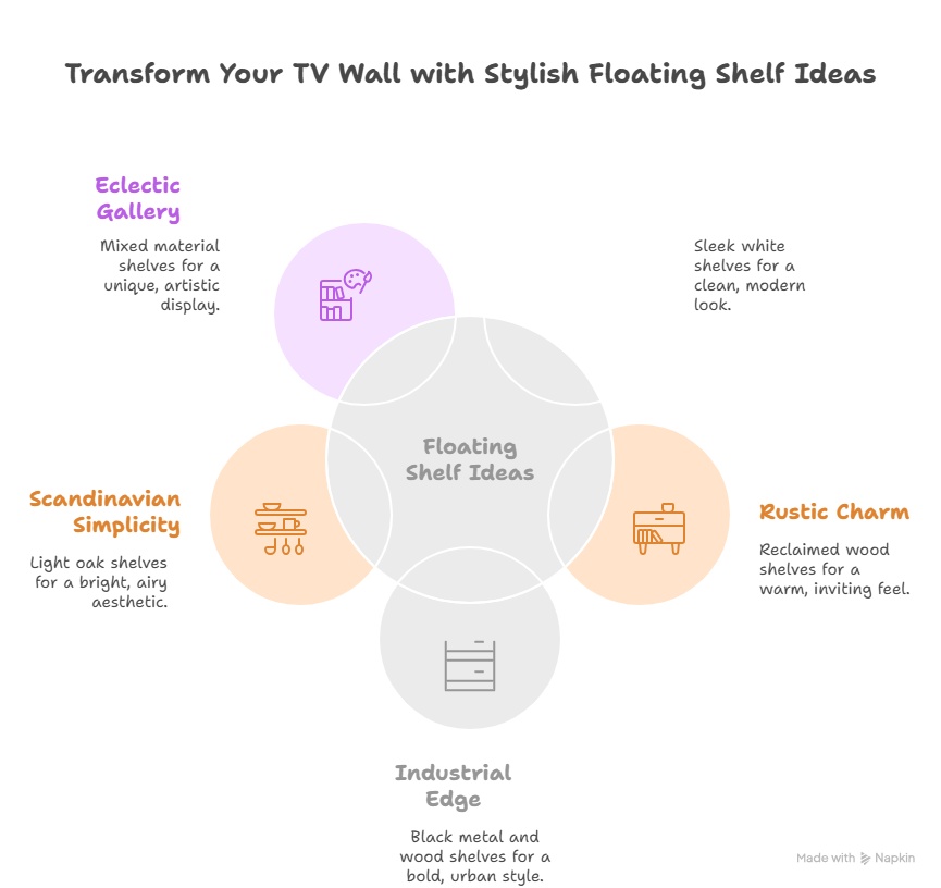 9 Floating Shelf Ideas to Elevate Your TV Wall
