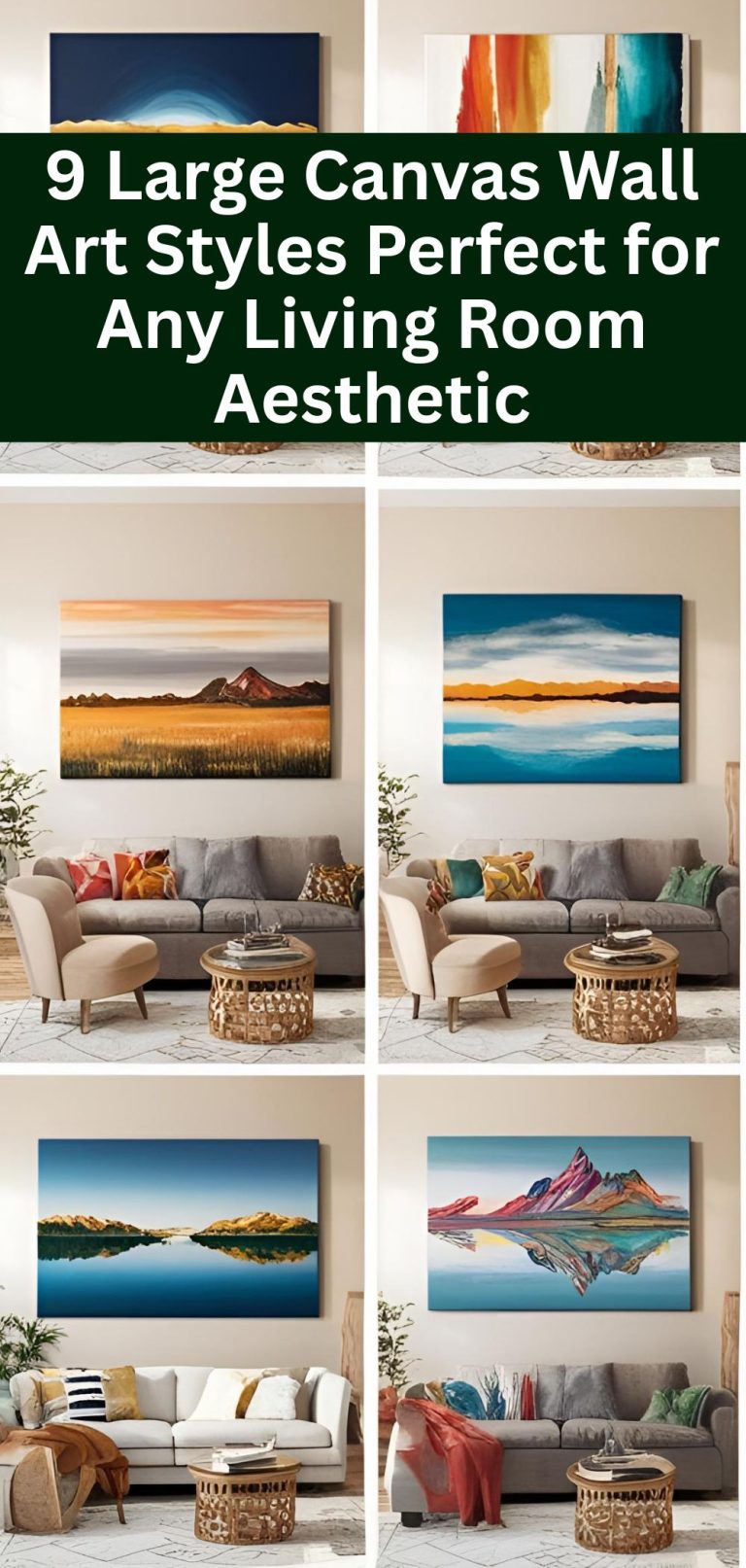 9 Large Canvas Wall Art Styles Perfect for Any Living Room Aesthetic