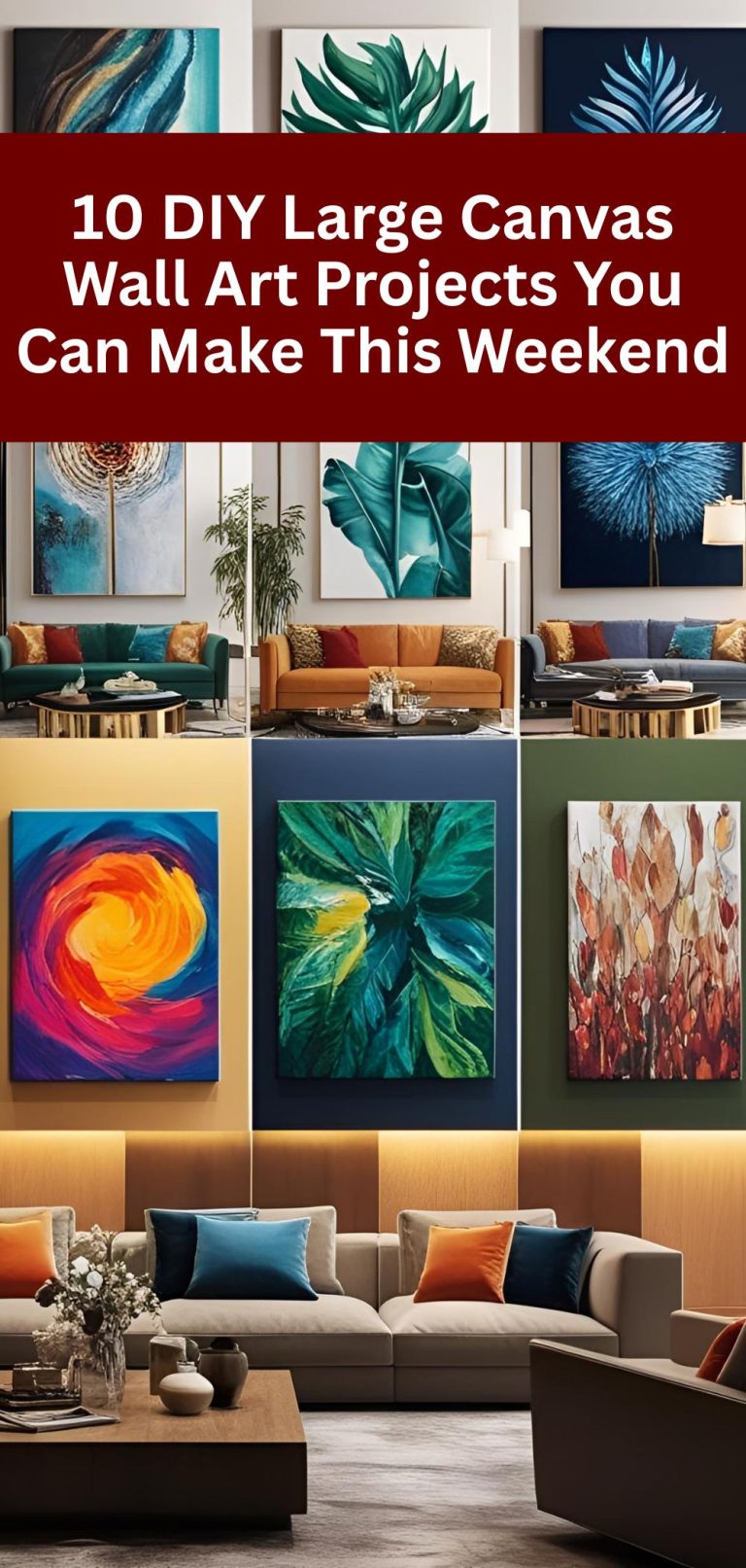10 DIY Large Canvas Wall Art Projects You Can Make This Weekend
