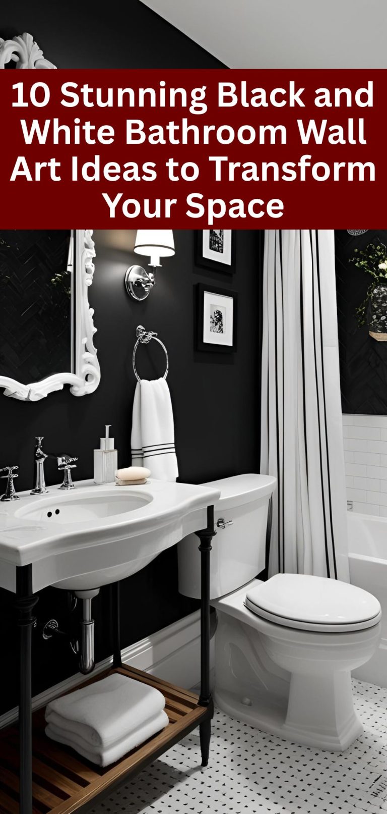 10 Stunning Black and White Bathroom Wall Art Ideas to Transform Your Space