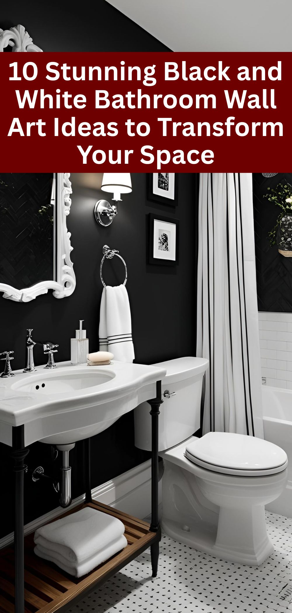 10 Stunning Black and White Bathroom Wall Art Ideas to Transform Your Space