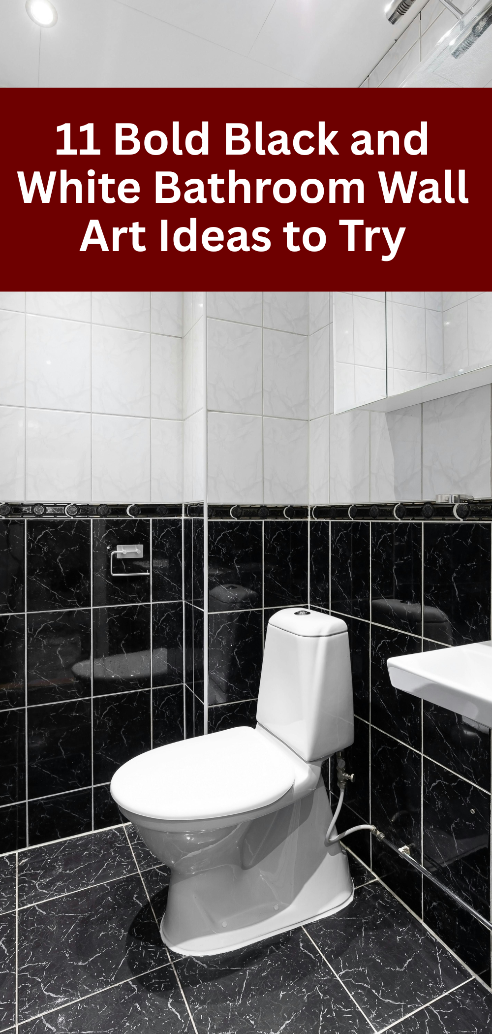 11 Bold Black and White Bathroom Wall Art Ideas to Try