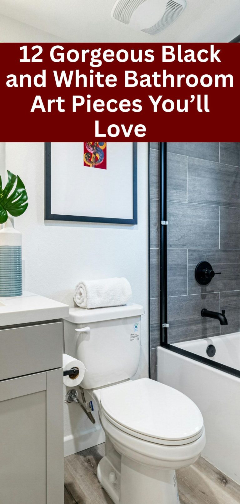 12 Gorgeous Black and White Bathroom Art Pieces You’ll Love